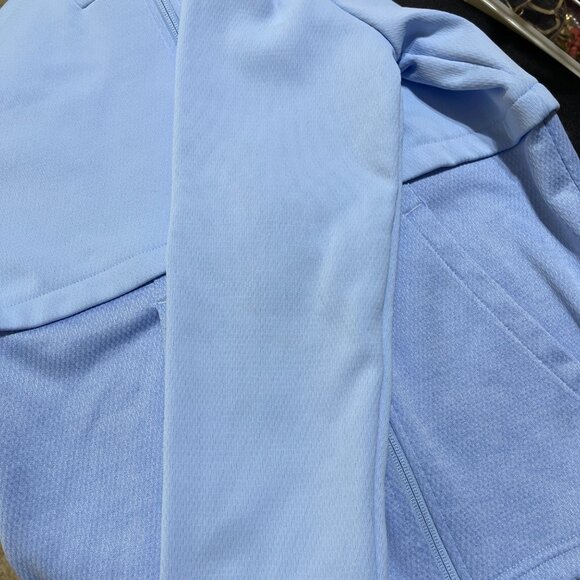 Adidas Full Zip Jacket Baby Blue Athletic Hood Size S Small (READ) Women's - Picture 9 of 11